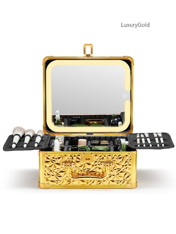 Makeup Box with A Detachable Lighted Mirror