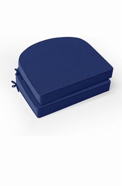 Outdoor Chair Cushions Set of 2: Waterproof & Fade Resistant Patio Furniture Cushions - 19x 20x 2 Inch Non Slip Round Corner Seat Cushion Pads with Re