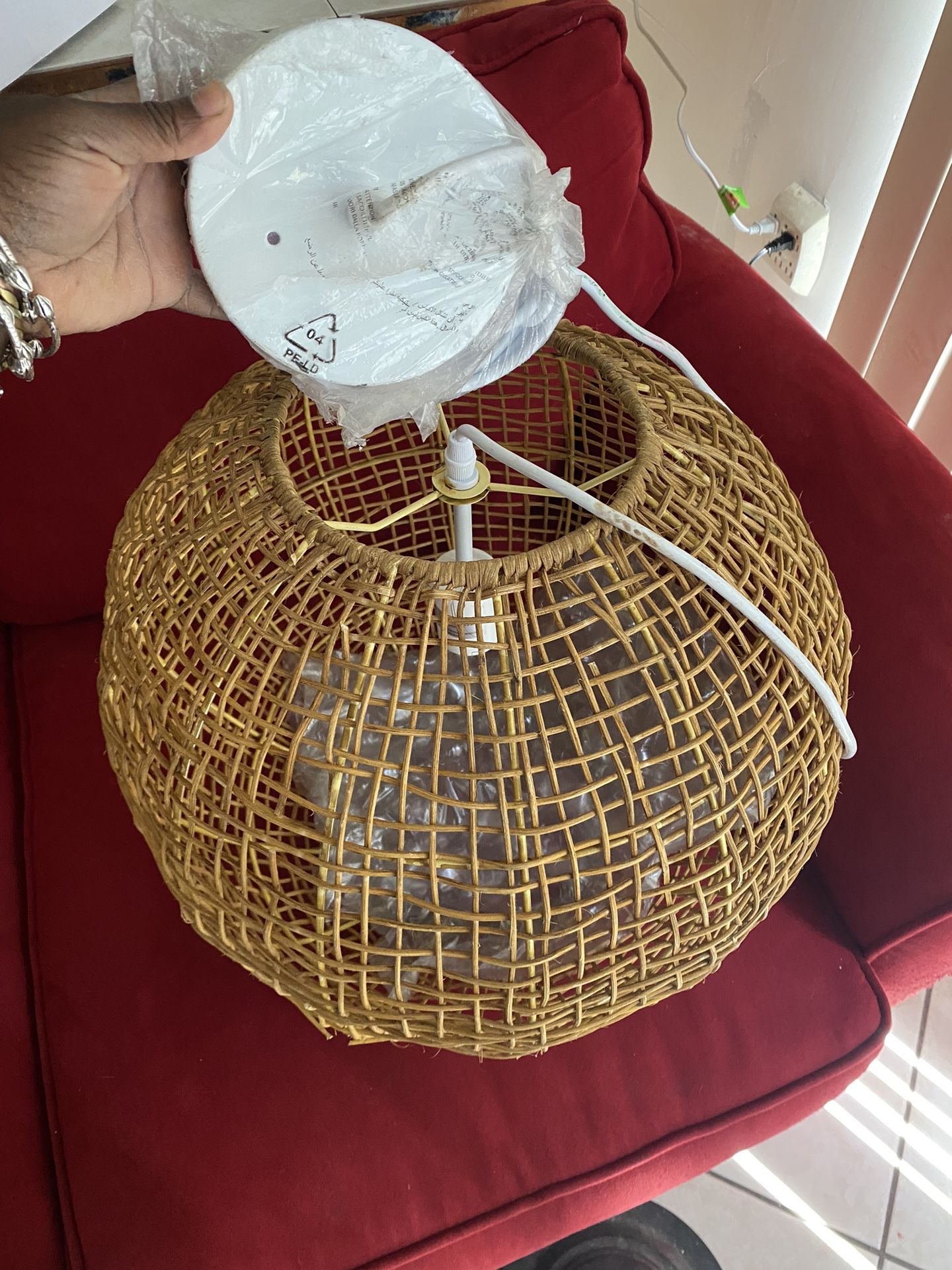 Bamboo Rattan Light Fixture