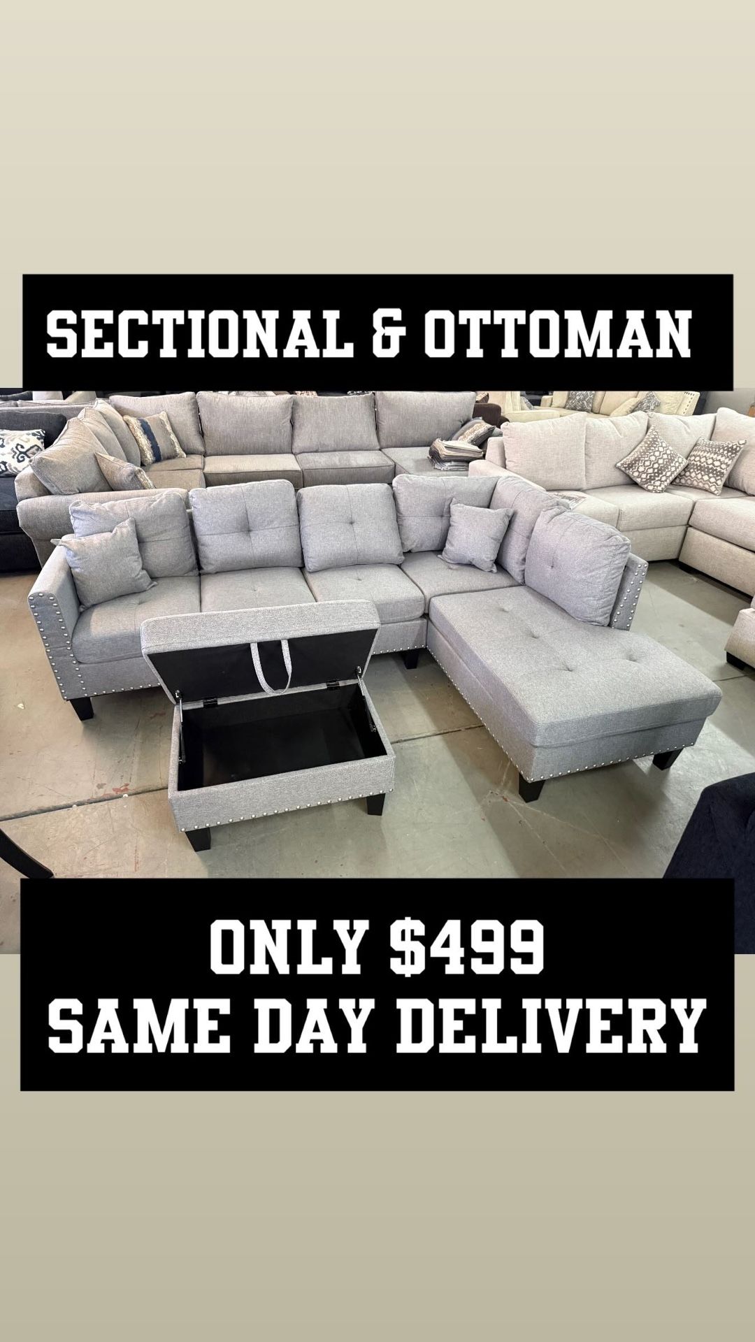 NEW SECTIONAL AND OTTOMAN 