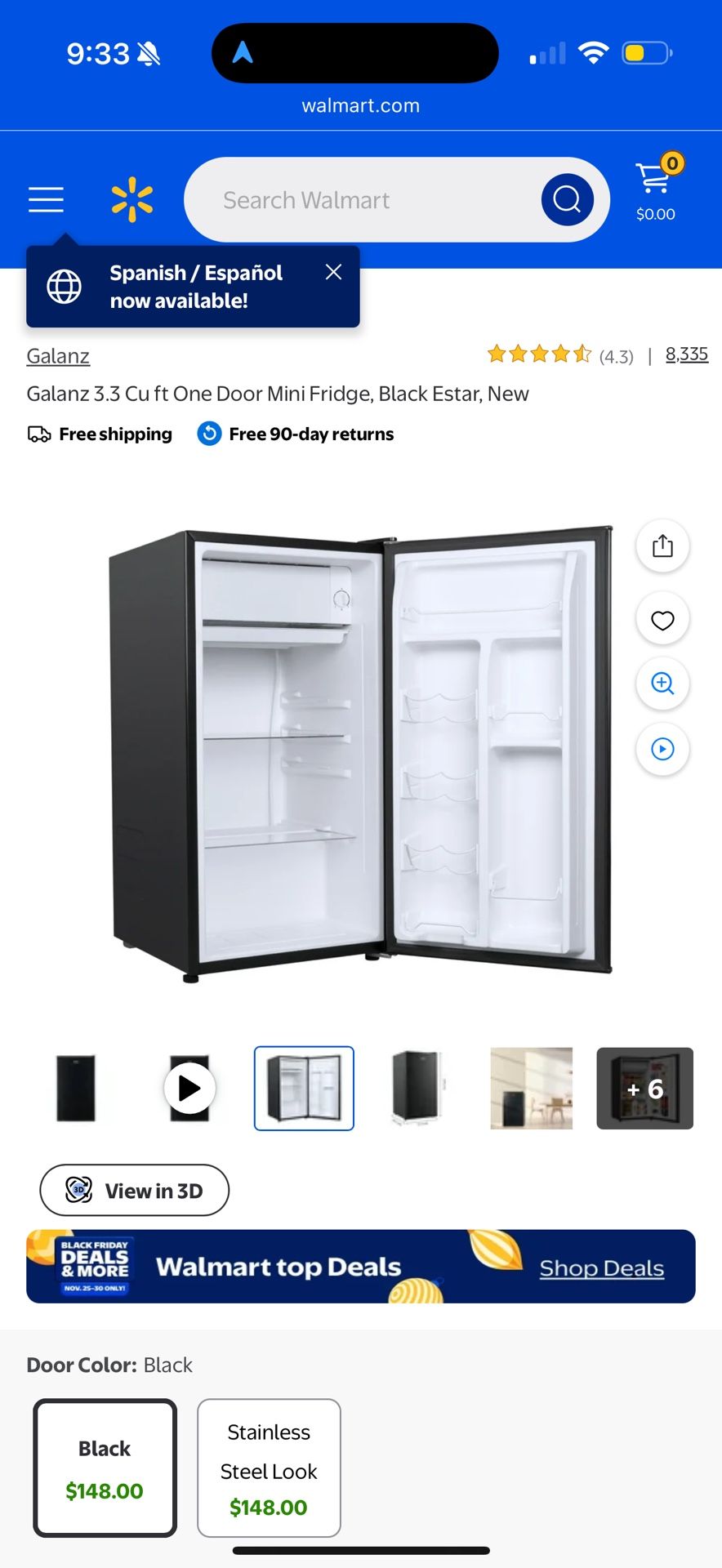 Barely Used Mini fridge $100 obo