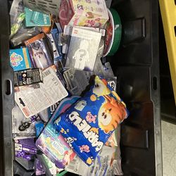 Bin of modern toys