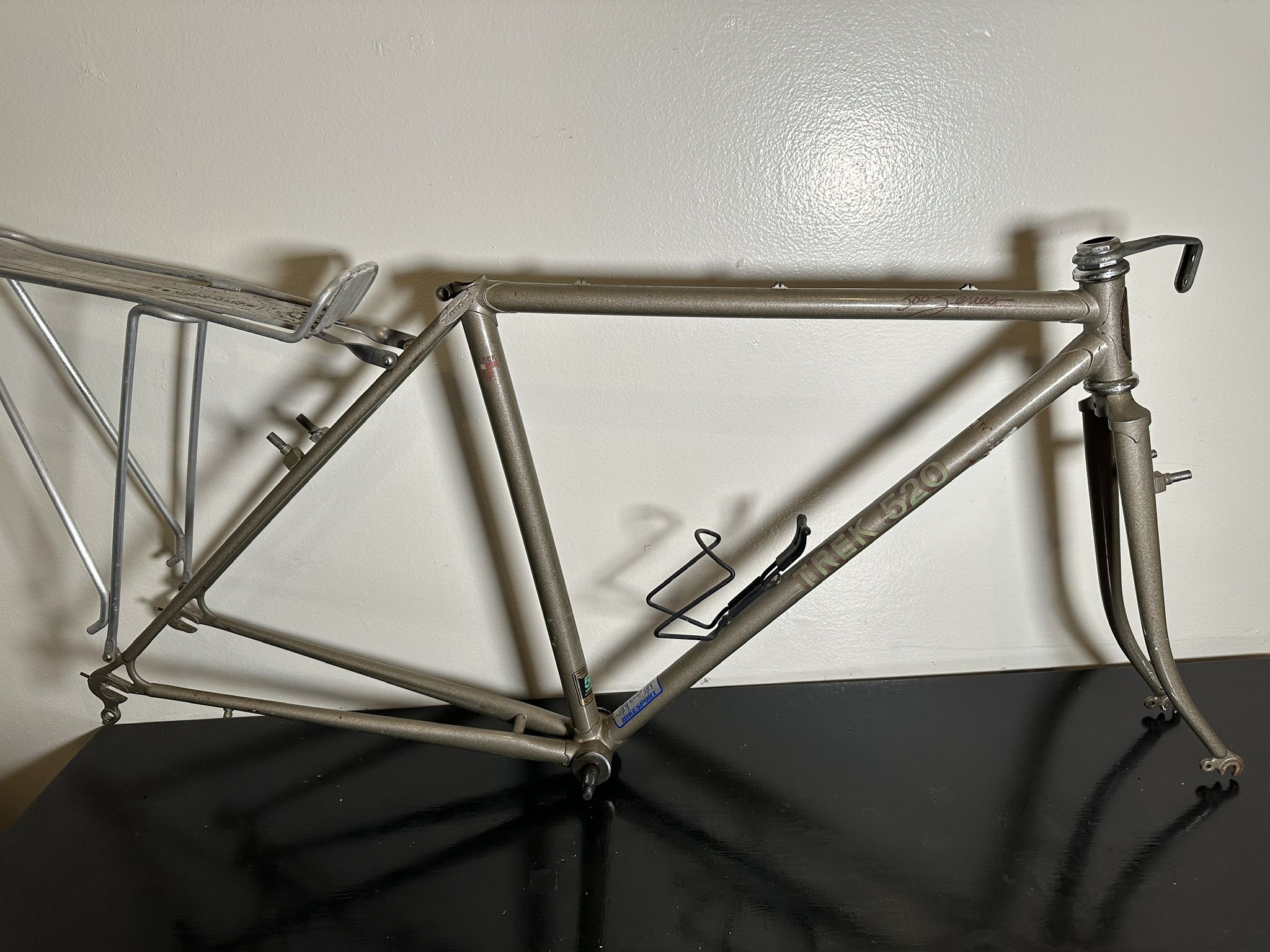 Trek 520 Vintage Lugged Steel Road Bike 500 Series 19” Frame With Luggage Rack