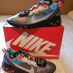 Nike React Element 87 Blue Chill Solar Red