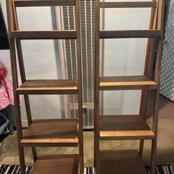 Pair of ladder shelves