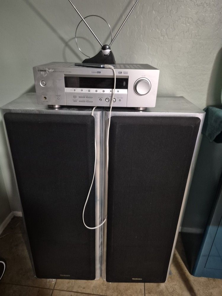 Technics Subwoofer And Yamaha Reciever Stereo