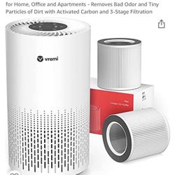 Vremi True HEPA Large Air Purifier with 2 Pack Extra Filter Bundle 