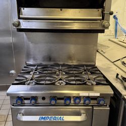 Imperial 6 Burners Oven Salamander Combo