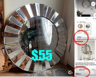 $55 Beautiful Beveled around Mirror 3Feet great for glam decor entry way/room/bathroom