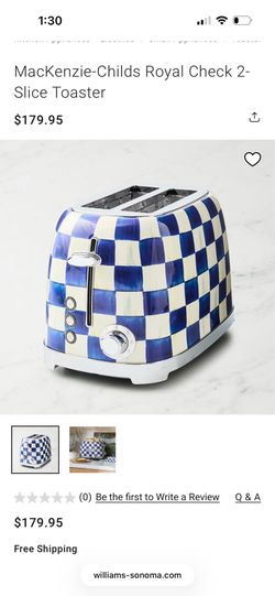 Mackenzie Childs 2 Slice Toaster Royal Check