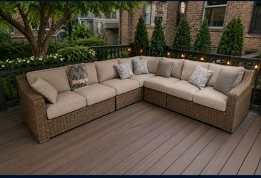 Outdoor 7-Seat L-Shaped Modular Sectional