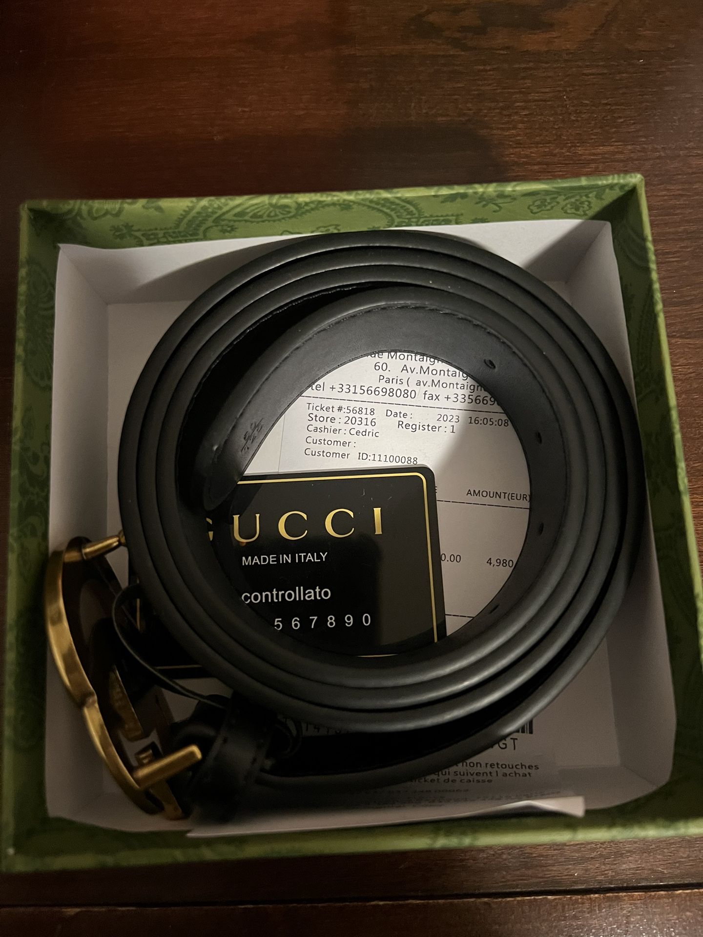 Gold symbol gucci belt 