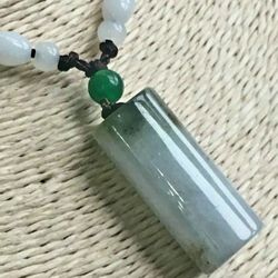 Burmese icy Type A Jadeite Jade Pendant.