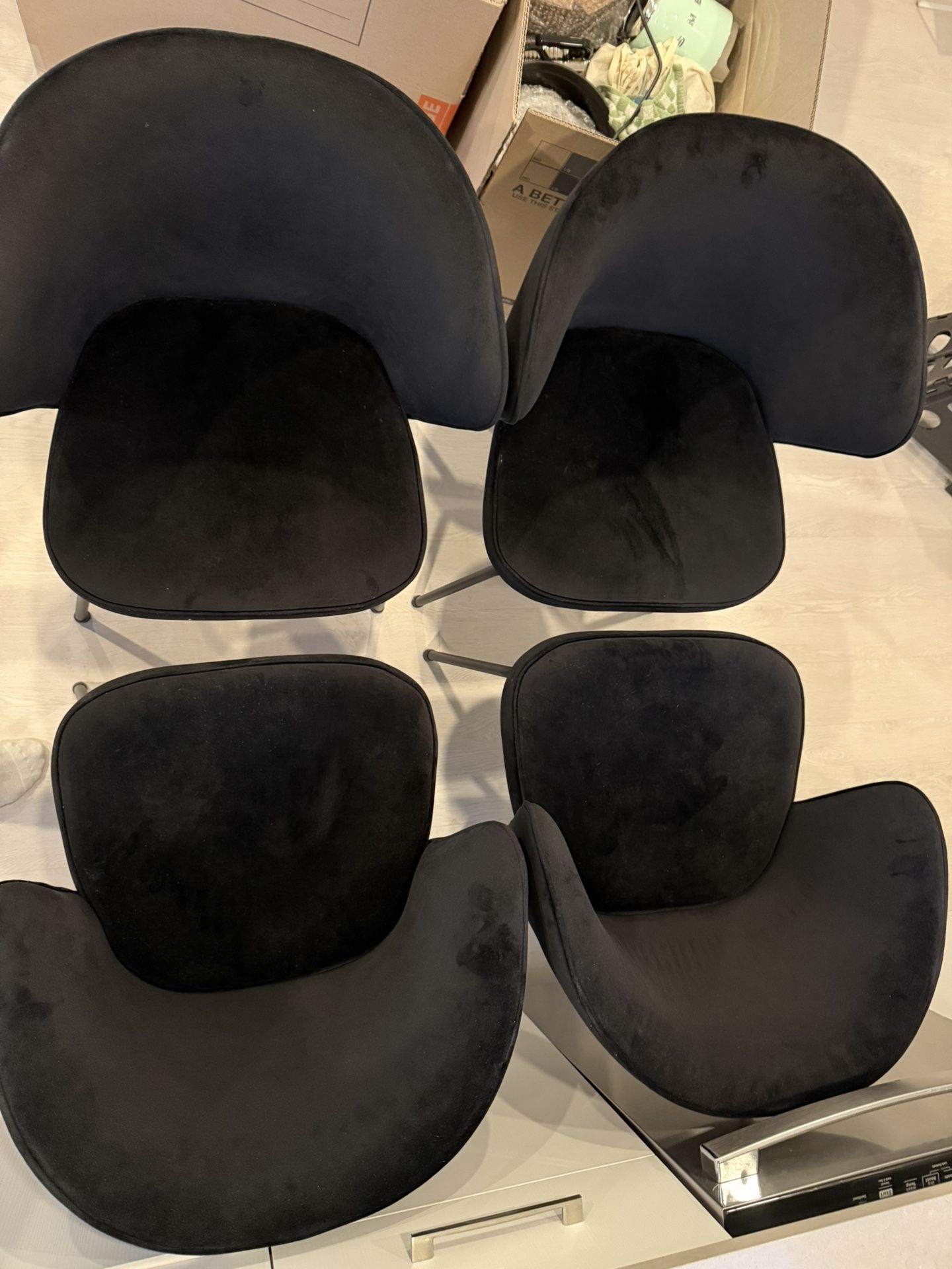4 Velvet Dining Chairs