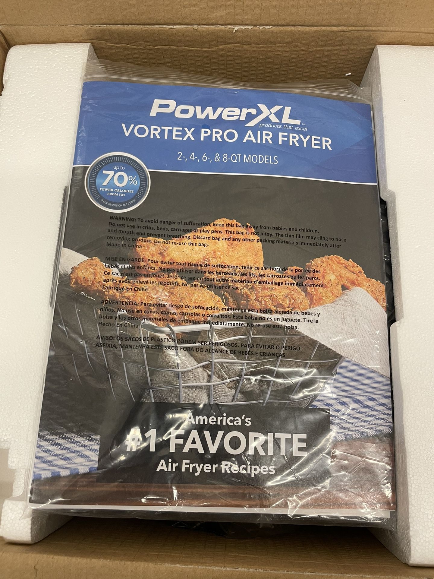 PowerXL Vortex Pro Air Fryer 2-,4-,6-,&8-QT Models Air Fryer Recipe Book