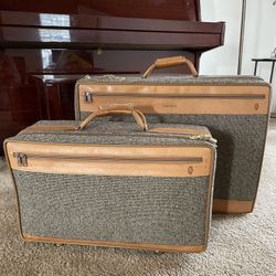 Vintage cheap tweed suitcase