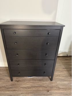 Dark Wood color-  5 Drawer - Dresser