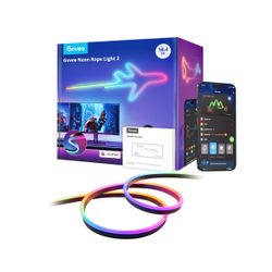Govee RGBIC Neon Lights 16.4ft Works with Matter, Alexa, Google Assistant LED Smart Neon Rope Light 2, Custom DIY Neon Strip Lights for Bedroom and Wa