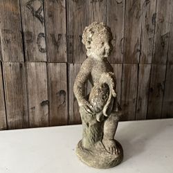 Vintage Concrete Yard Statue 