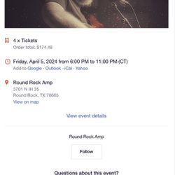 Oliver Anthony Concert Tickets 4/5/24 Friday - Roound Rock TX