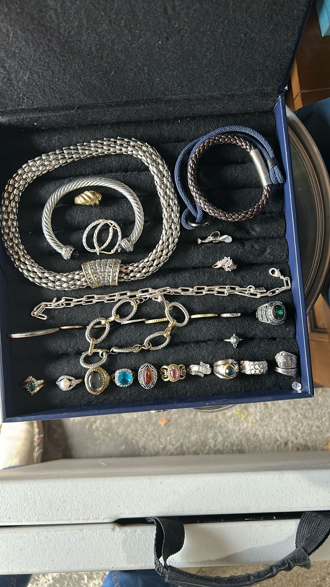 Assorted Rings, Bracelets, Earrings, And Chains