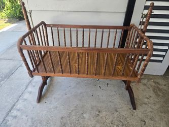 Vintage Wooden Swinging Baby Cradle