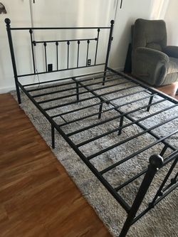 Steel Black Metal Queen Bed Frame