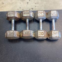 Pair Of 30 & 40lb Dumbbells (140lbs) For $120