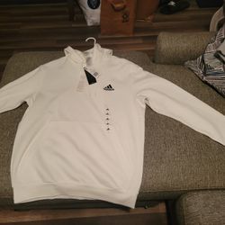 Large White Adidas Hoodie