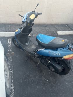 Blue Gas Scooter Moped for Parts or Repair