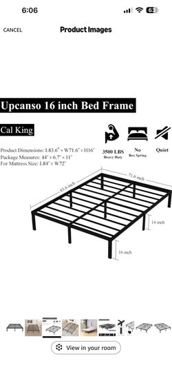 Cal King Metal Platform Bed Frame
