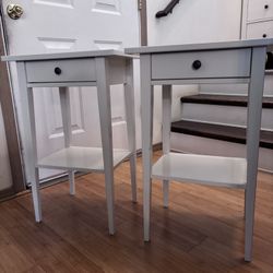 Pair Of White Ikea Hemnes Nightstand In Solid Wood .
