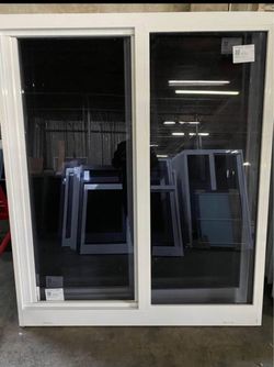 White Vinyl Double Pane Sliding Window
