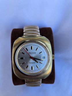 Vintage 1970s Waltham Electrodyne Swissonic Incabloc Men's Watch - Cushion Case