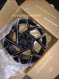 New Set 20inch  Rims (6) Lug Universal  20x10  Fits Many Vehicles ! Truck's  & Suv's 