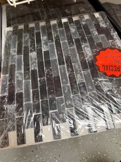 Black and Clear Glass Mosaic Tile Sheet/60 sqft $60