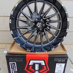 New 24X12 TIS Gloss Black with Milled Accents Rims *6X135* *FORD F150*