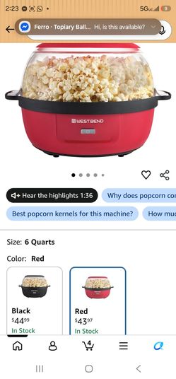 West Bend Popcorn Machine
