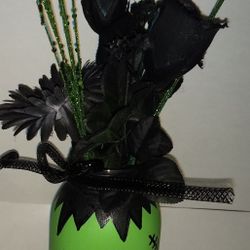 Reduced!! Handpainted Halloween jar vases