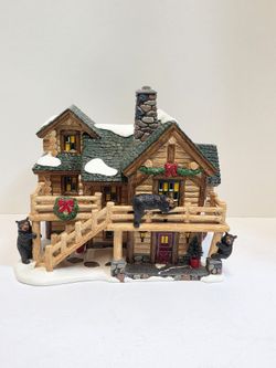 LIMITED EDITION Department 56 Original Snow Village Jonathan the Bear Man's Carving Studio.