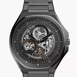 Fossil Automatic Black Stainless Steel Watch