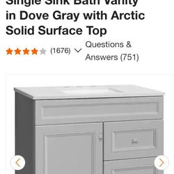 Brand New Gray Color 36" Bathroom Vanity