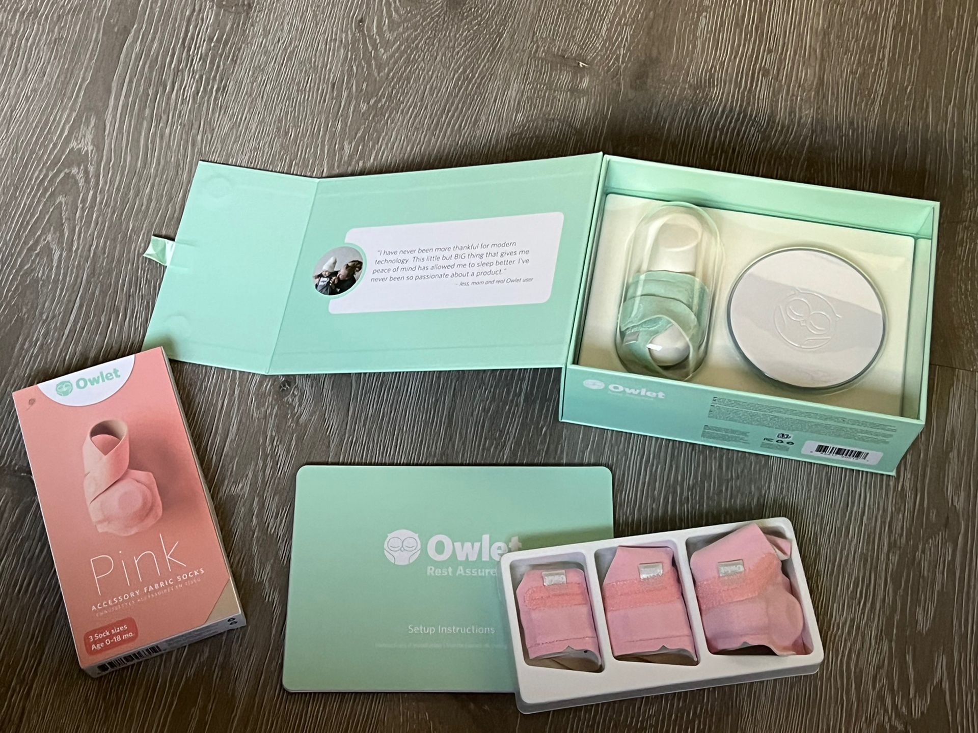 Owlet Dream Sock Baby Monitor Socks In Rose