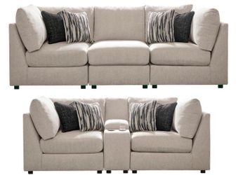Kellway Bisque Console Living Room Set - Sofa - Loveseat