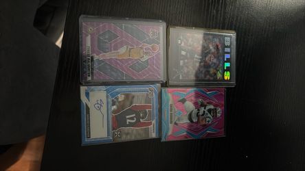 numbered football and basketball cards
