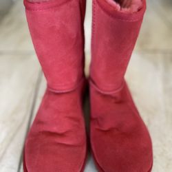 UGG Women's Classic Short Pink Suede Winter Boot Size US 7.5