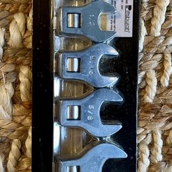 PITTSBURGH 3/8 In. Drive Metric Crowfoot Wrench Set, 7-Piece