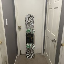 Snowboard with Bindings - Size 148cm