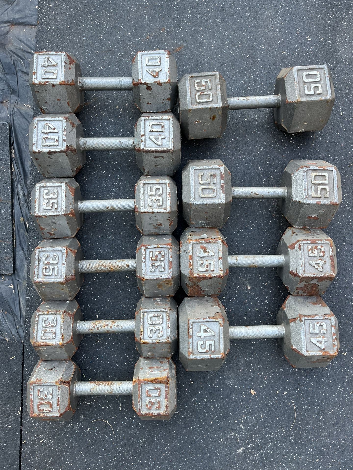 30-50lb Hex Iron Dumbbell Set Weights 400lbs