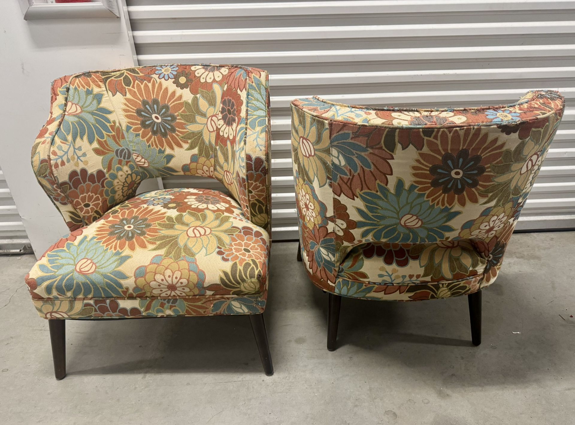 Pair of Gracie Mills Belinda Modern Open Back Accent Chairs